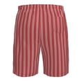 thumbnail image 6 of Naloa Stripes Red White Men's Beach Shorts, Surfing shorts, Swim trunks, Quick Dry Swim Trunks for Surfing Beach Fun - Small, 6 of 9