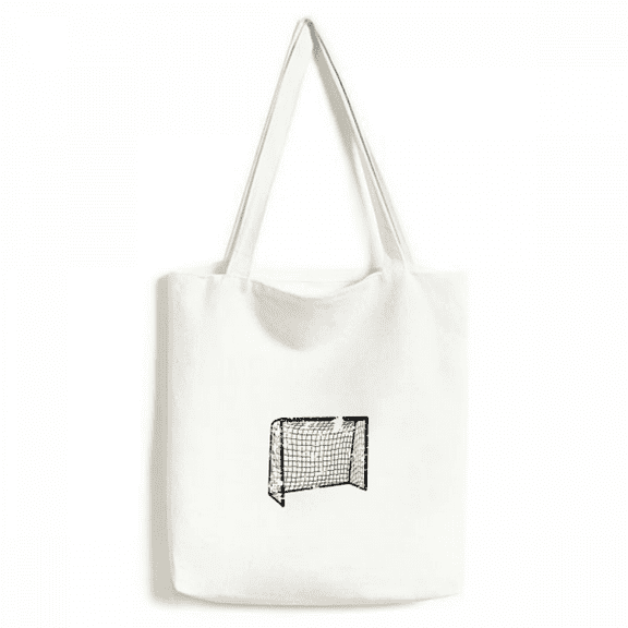 Black Football Door Net Pattern Tote Canvas Bag Shopping Satchel Casual Handbag