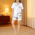 thumbnail image 2 of REDARER Girls' Silk Satin Pajama Set, Short Sleeve Button-Down Top & Shorts Cozy Two-Piece Loungewear,12-13 Years, 2 of 4