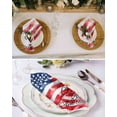 thumbnail image 3 of Cloth Napkins Independence Day USA Flag Bless Text Washable Soft Kitchen Dinner Napkin Set of 8,Watercolor Star and Stripe Reusable Cocktail Napkins for Wedding Holiday Party Event,20x20In, 3 of 7