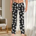 thumbnail image 2 of Women Pajama Pants Long Comfy Casual Drawstring Stretch Wide Leg Lounge Pants Fashion Color Block Pajs with Pockets, 2 of 6