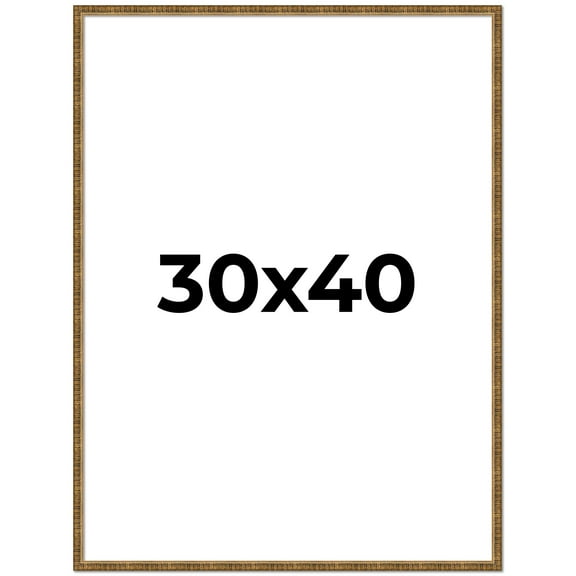 30x40 Frame Gold Kingsley Distressed Solid Wood Picture Frame Width 0.75 Inches | Interior Frame