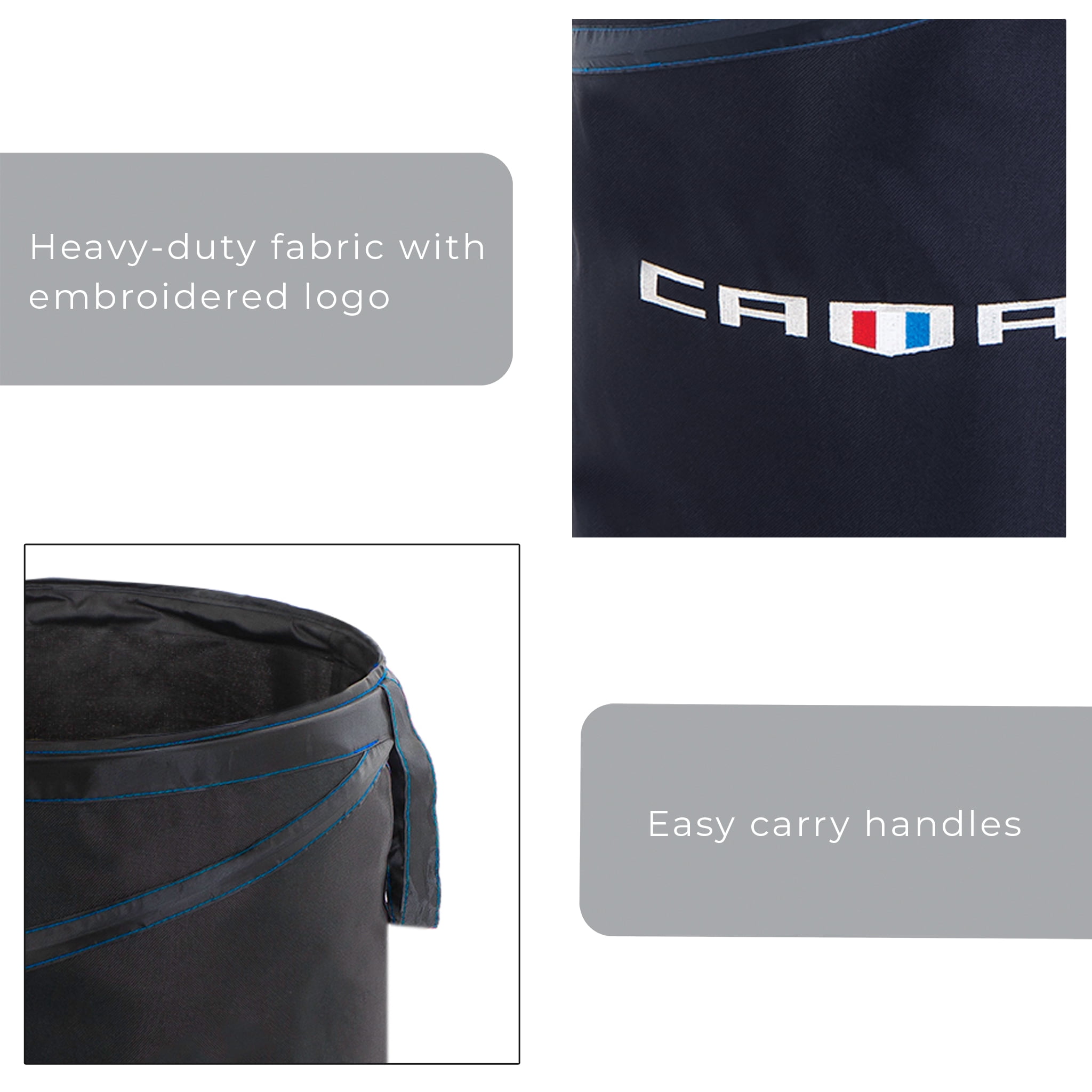 Pop-Up Spiral Laundry Hamper Bag Heavy Duty Polyester -  Holds 2 Loads - 15 x 25 Inch - Black - Camaro
