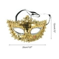 thumbnail image 2 of Unique Bargains Halloween Christmas 1 Pc Crystal Beaded Half Face Party Mask for Masquerade Party Gold Tone, 2 of 5