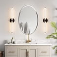 27x20 Inch Oval Bathroom Wall Mirror - Frameless Beveled Edge, Easy Mount Bracket Included
