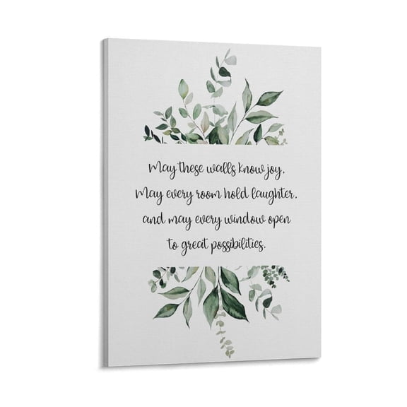 May These Walls Know Joy Poem, Calligraphy Quote Art, Inspirational Poster, Graduation Gift, Positive Quote Poster Decorative Painting Canvas Wall Art Living Room Posters Bedroom Painting