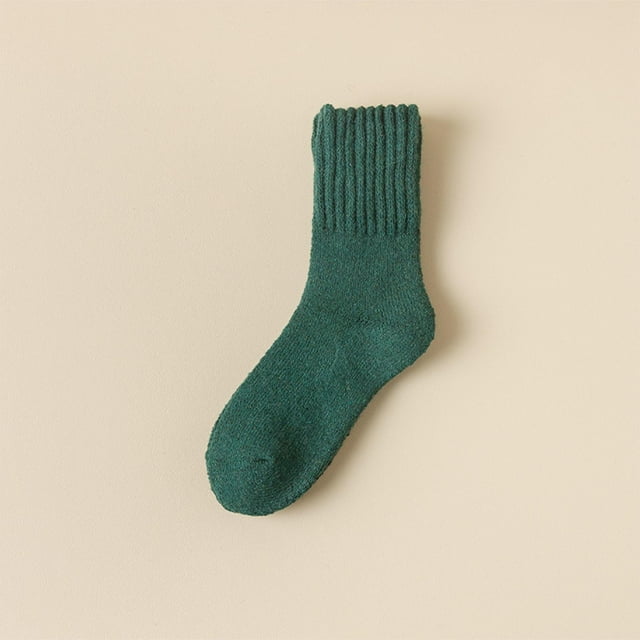 Qulqfy Girls Socks Casual Crew Wool Fuzzy Spring Fall Thermal Socks Running Socks Womens