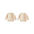 thumbnail image 2 of RUINIXCW Toddler Baby Boy Girl Crewneck Fleece Sweatshirt Nebworn Infant Baby Girl Boy Spring Fall Winter Warm Clothes Long Sleeve Solid Basic Pullover Sweater Shirts Tops, 2 of 9
