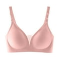 thumbnail image 2 of Women Plus Size Sexy Deep V Bra Smooth Seamless Thin Wireless Push-Up Bra For Big Chests Makes Breasts Look more Sexy(Red #3,Medium), 2 of 4
