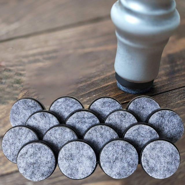 1 inch -16 Pc. Felt Furniture Floor Pads Hook In Protectors for Furniture, Tile, Hardwood, Laminate Flooring, Patio, Office, Work, Bedroom, Surfaces, Restaurants, Dining, Home and Kitchen - Katzco