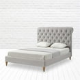thumbnail image 6 of Addalynn Bed Gray wood Linen Queen Rolled Top Button Tufted Nailhead Trim, 6 of 13
