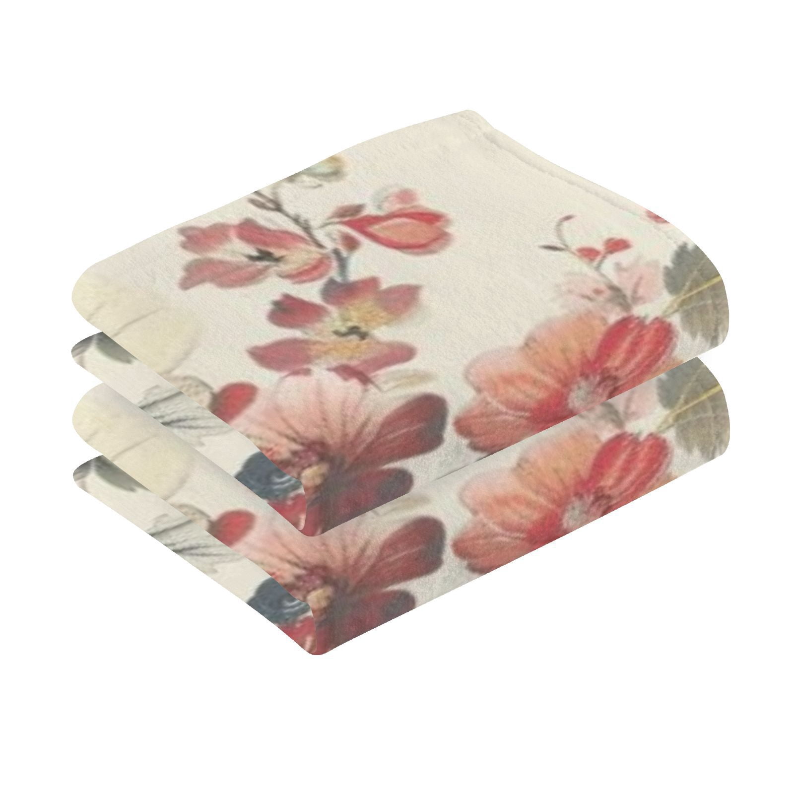Boho Flowers Hand Towels Cotton Bath Towels Large Face Towels Absorbent for Bathroom 2 Packs