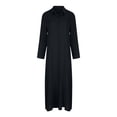 thumbnail image 3 of FYEGRE Women's Button Down Cotton Linen Shirt Dress Long Sleeve Maxi Shirtdress Beach Summer Dress with Pockets BU1 L, 3 of 4