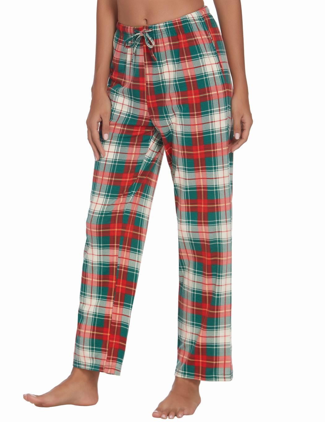 Ekouaer Women Plaid Pajama Pants Drawstring Lounge Sleep Pants PJ ...