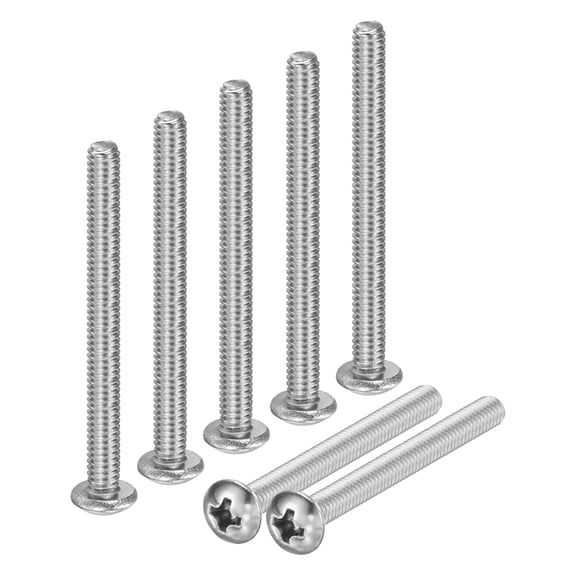Uxcell 20-Pack 8-32x1-3/4 Pan Head Machine Screws 304 Stainless Steel Cross Head Fully Threaded Bolts for Furniture Silver
