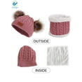 thumbnail image 4 of Deago Infant Toddler Winter Hat Scarf Set for Baby Girl Knitted Warm Fleece Lined Skiing Cap Lovely Pompom Kids Beanie 6-36 Months (Red), 4 of 5