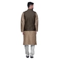 thumbnail image 3 of Atasi Traditional Printed Kurta Churidar Pajama Set With Nehru Jacket For Men, 3 of 5