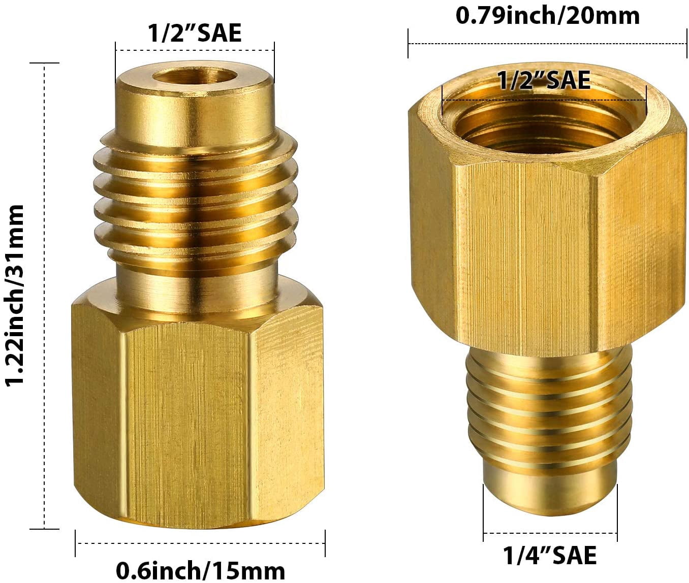 Brass AC Service Tools 3-Piece R12 R22 To R134A - Brass Conversion Set ...