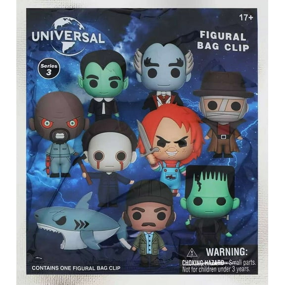 3D Figural Foam Bag Clip Universal Vault Horror Series 3 Mystery Pack (1 RANDOM Figure)