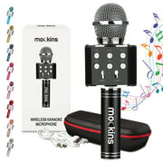 Mockins Black Portable Wireless Karaoke Microphone | Mic with Built in Bluetooth Speaker | Compatible with IOS and Android Devices