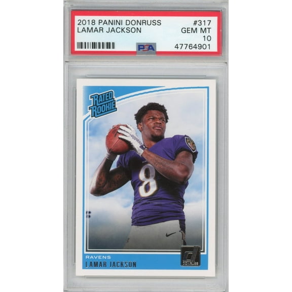 Graded 2018 Panini Donruss Lamar Jackson #317 Rookie RC Football Card PSA 10 Gem Mint