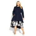 thumbnail image 4 of City Chic Women's Plus Size Hi Lo Frill Zip Fully Lined Coat, 4 of 5