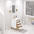 thumbnail image 4 of Water Creation Bristol 24" Wood Single Bathroom Vanity in Pure White/Gold, 4 of 6