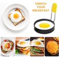 thumbnail image 5 of 4 Pcs Antiadherentes Anillos para huevos, anillos para huevos de acero inoxidable, anillos para huevos antiadherentes con asas para unir, molde para huevos fritos para muffins de huevo, panqueques, t, 5 of 5