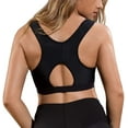 thumbnail image 3 of Nebility Post-Surgical Bra Wide Adjustable Straps with Front Closure Wirefree(Black Large), 3 of 8