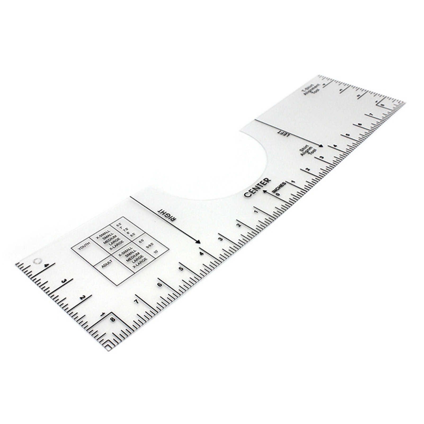 T-shirt Ruler,Round Neck Collar Center Alignment Help DIY Tailoring Design Transparent PVC Printed Scales T-shirt Tool Ruler for Your Heat Press Screen Printing Machine