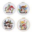thumbnail image 1 of 4 Sets Embroidery Kit for Beginners Adults, Hand Embroidery Kit Includes Agaric, Hoop, Color Threads, Tools, 1 of 5