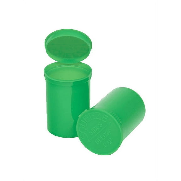 Philips Empty Prescription Pop Top Vial Made in USA Pack of 150 Dry Herb Containers with Child Resistant Solid Lime Green Color 30 Dram Medical Pharmacy Pill Bottles