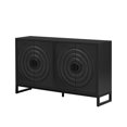 thumbnail image 5 of EUROCO 58.2" Sideboard Buffet Cabinet,Large Storage Cabinet with 4 Doors and Adjustable Shelves,Wood Coffee Bar Cabinet for Entryway,Living Room and Study Room,Black, 5 of 7