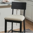 thumbnail image 3 of Linon Jamil 25" Indoor Wood Counter Stool, Dark Charcoal, 3 of 10