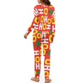 thumbnail image 3 of Yuyamidu Christmas Pajamas Set of 2 HO-HO-HO Sleepwear Pjs Womens Long Sleeve Pj Tops Long Pants with Drawstring Xmas Tree Sleep Jogger Night Clothes Size L, Red, 3 of 7