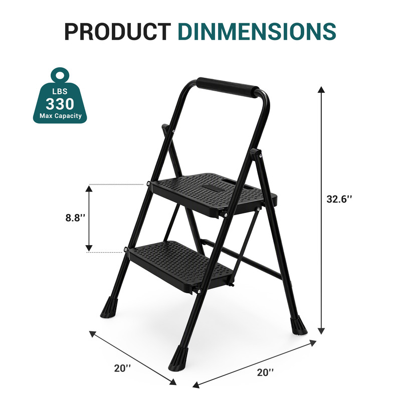 Concetta 2-Step Folding Ladder with Safety Lock, 330 lb Capacity photo 7