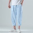 thumbnail image 3 of Vedolay Sweatpants for Men Fit Straight-Legs Drawstring Loose Pants Sky Blue,3XL, 3 of 4