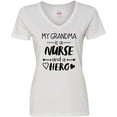 thumbnail image 3 of Inktastic My Grandma is a Nurse and a Hero Women's V-Neck T-Shirt, 3 of 5
