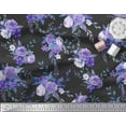 thumbnail image 2 of Soimoi Poly Georgette Fabric Leaves,Lilac & Peony Floral Print Fabric by The Yard 42 Inch Wide, 2 of 3