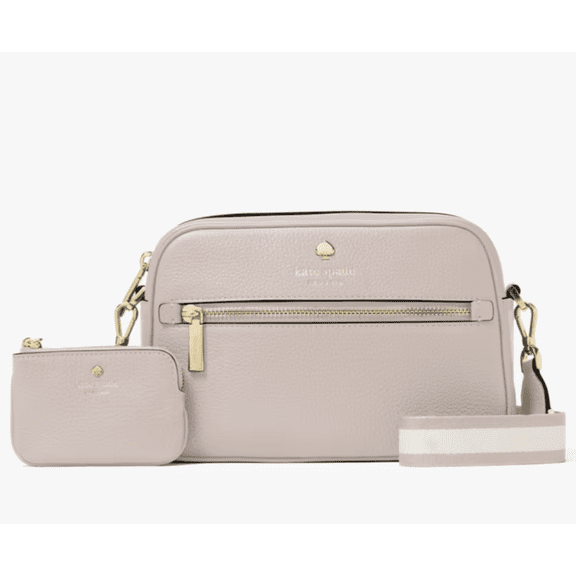 Kate Spade New York Emma Camera Bag Crossbody – Pebbled Leather Designer Handbag with Zip Closure & Adjustable Strap