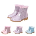 thumbnail image 4 of XIMIN Toddler Riding Boots Girls Princess Rhinestone Sparkly Boots Ponited Toe Mid Calf Ankle High Booties Mid-Calf Dress Up Party Boot, 4 of 8