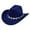 Z1111a-Blue, variant on Women's Classic Wide Brim Cowboy Hat for Everyday Wear Solid Color Crushed Special Design Fashionable Western Style Headwear for Women Red,One Size