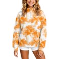 thumbnail image 4 of Atogsazn Kids Boys 1/4 Zip Sweatshirt Childrens Casual Tie Dye Long Sleeve Pullover Sweater Fall Winter Outerwear Orange 9-10 Years Fashion, 4 of 9