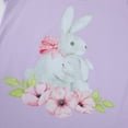 thumbnail image 2 of HILEELANG Toddler Girls' Short Ruffle Sleeve Tees Cotton Casual Crewneck Summer Top T-Shirts Green White Purple Bunny 3 Packs Sets 3T, 2 of 5