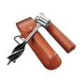 thumbnail image 3 of Llave de barrena manual con funda de cuero PU, clavija de taladro de madera para mochilero y senderismo marrón, 3 of 8