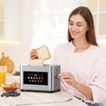 thumbnail image 4 of Suodoka Toaster 2 Slice Wide Slots Touchscreen 6 Shade Settings, Stainless Steel Bread Toaster with Reheat, Cancel, Defrost,New, 4 of 8