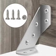 thumbnail image 4 of 5/10pcs Universal Furniture Corner Connector Stainless Steel Corner Brace With Screws Heavy Duty Angle Shelf Brackets For Wood, 4 of 5