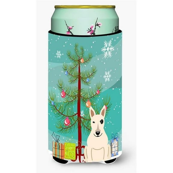 Carolines Treasures  Merry Christmas Tree Bull Terrier White Tall Boy Beverage Insulator Hugger