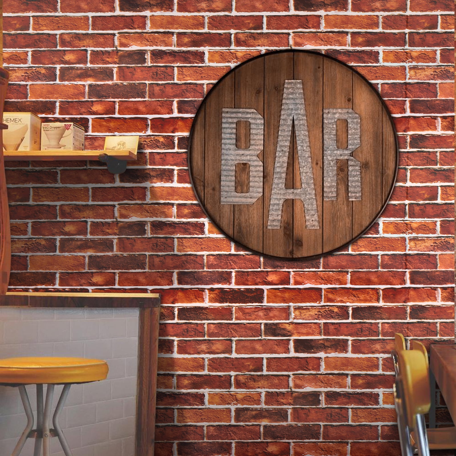 (2 pack) UMIGGEE 17.7" x 236" Red Brick Wallpaper Peel and Stick Wallpaper Vinyl Self Adhesive 3D Vintage Brick Pattern Removable Wallpaper for Kitchen Backsplash Bedroom Accent Wall