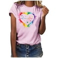 thumbnail image 2 of EQWLJWE Heart Shirts Tops Womens Valentine's Day T Shirt Short Sleeve Mother's Day Graphic Print Tee, 2 of 4